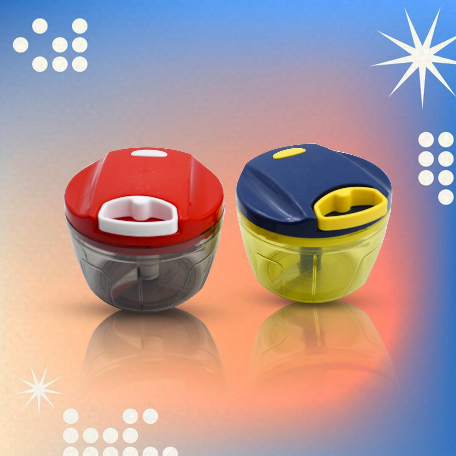 2283 Mix Color Manual Mini Small Plastic Food Chopper Handy Mini Plastic Vegetable Chopper Cutter, Onion Chopper Vegetables for Kitchen Accessories with 3 Blades (375 ml) (Mix 1 Pc) 2283 Mix Color Manual Mini Small Plastic Food Chopper Handy Mini Plastic Vegetable Chopper Cutter, Onion Chopper Vegetables for Kitchen Accessories with 3 Blades (375 ml) (Mix 1 Pc)